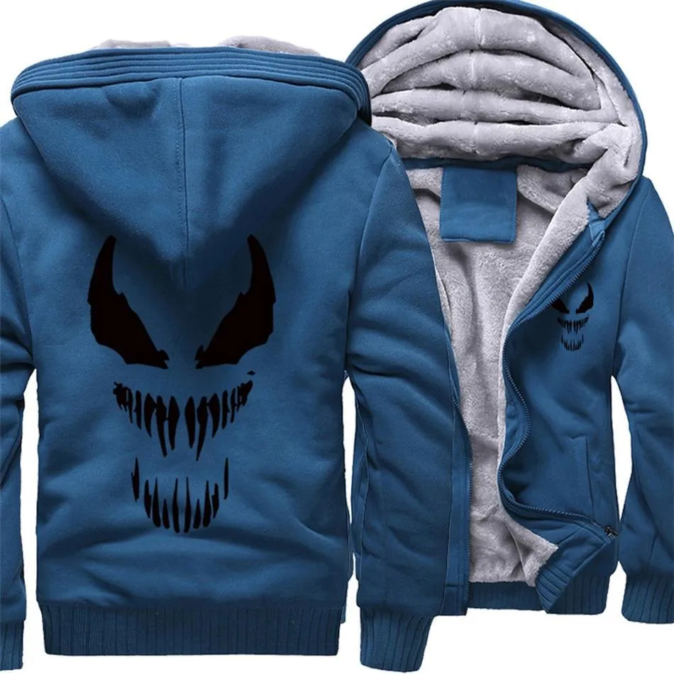 Marvel Venom zipper Casual Hoodies Men's Sweatshirts