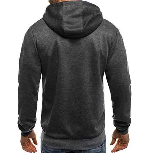 Men's Slim Multi Zipper Decorative Hoodies Sweatshirts
