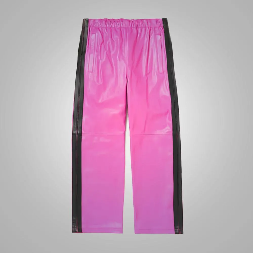 New Pink Real Sheepskin Leather Pant For Men