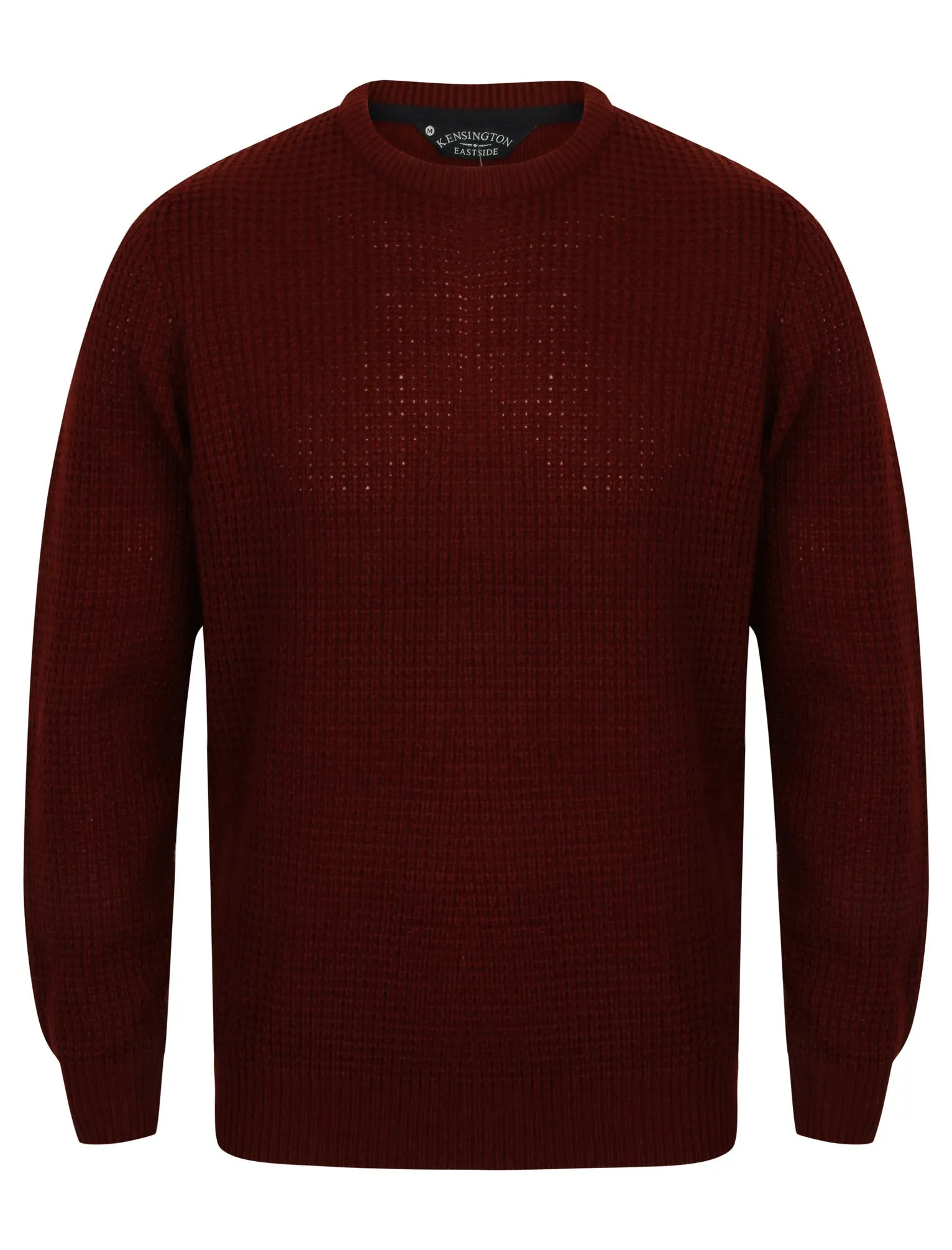 Novi Crew Neck Texture Knitted Jumper in Oxblood - Kensington Eastside