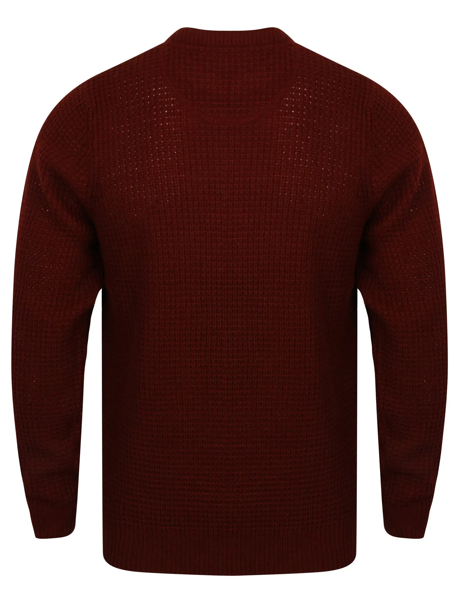 Novi Crew Neck Texture Knitted Jumper in Oxblood - Kensington Eastside