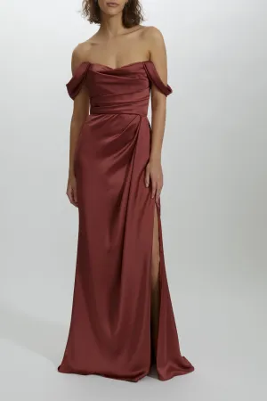 Off-the-Shoulder Draped Gown