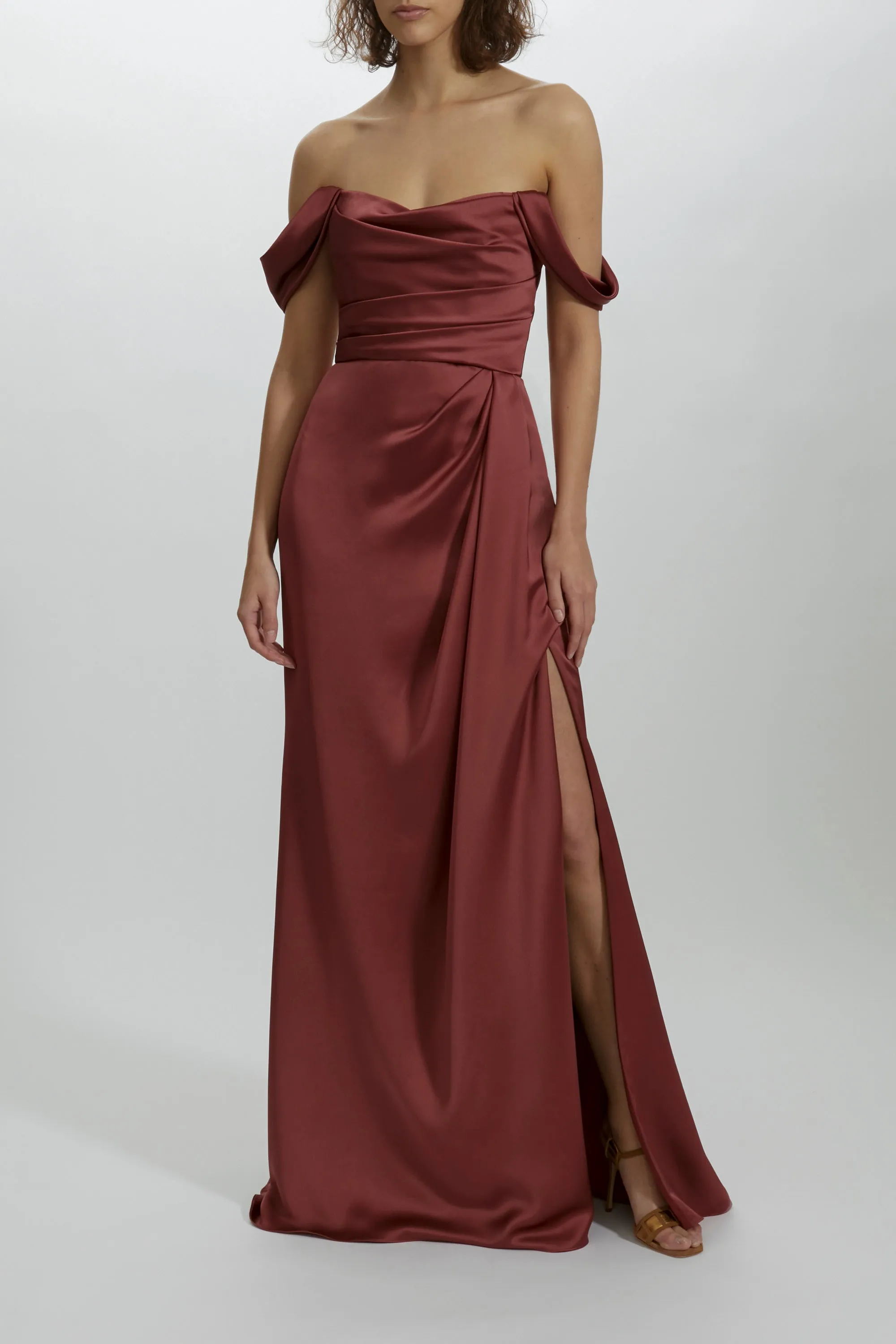 Off-the-Shoulder Draped Gown