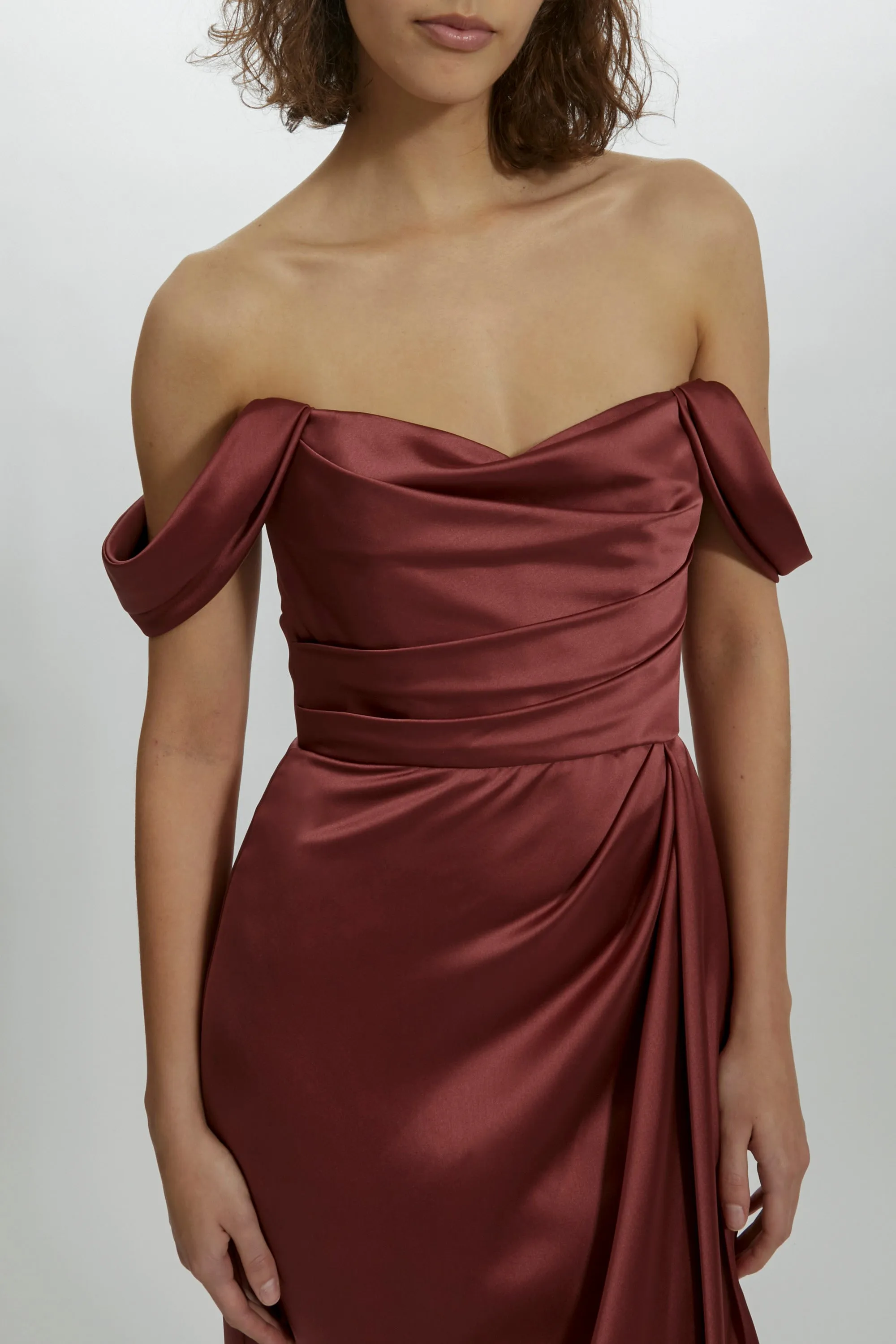 Off-the-Shoulder Draped Gown