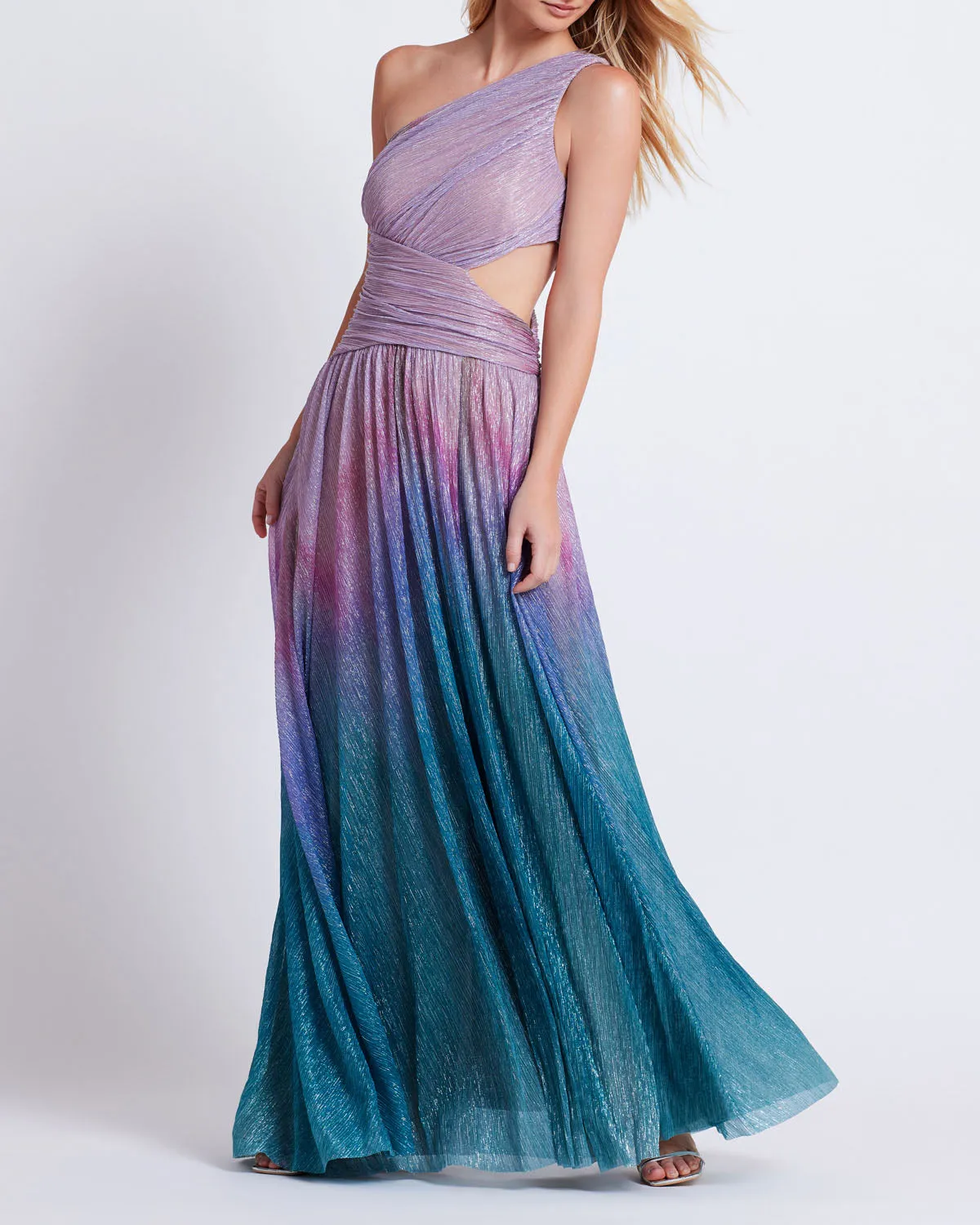OMBRE ONE SHOULDER MAXI DRESS