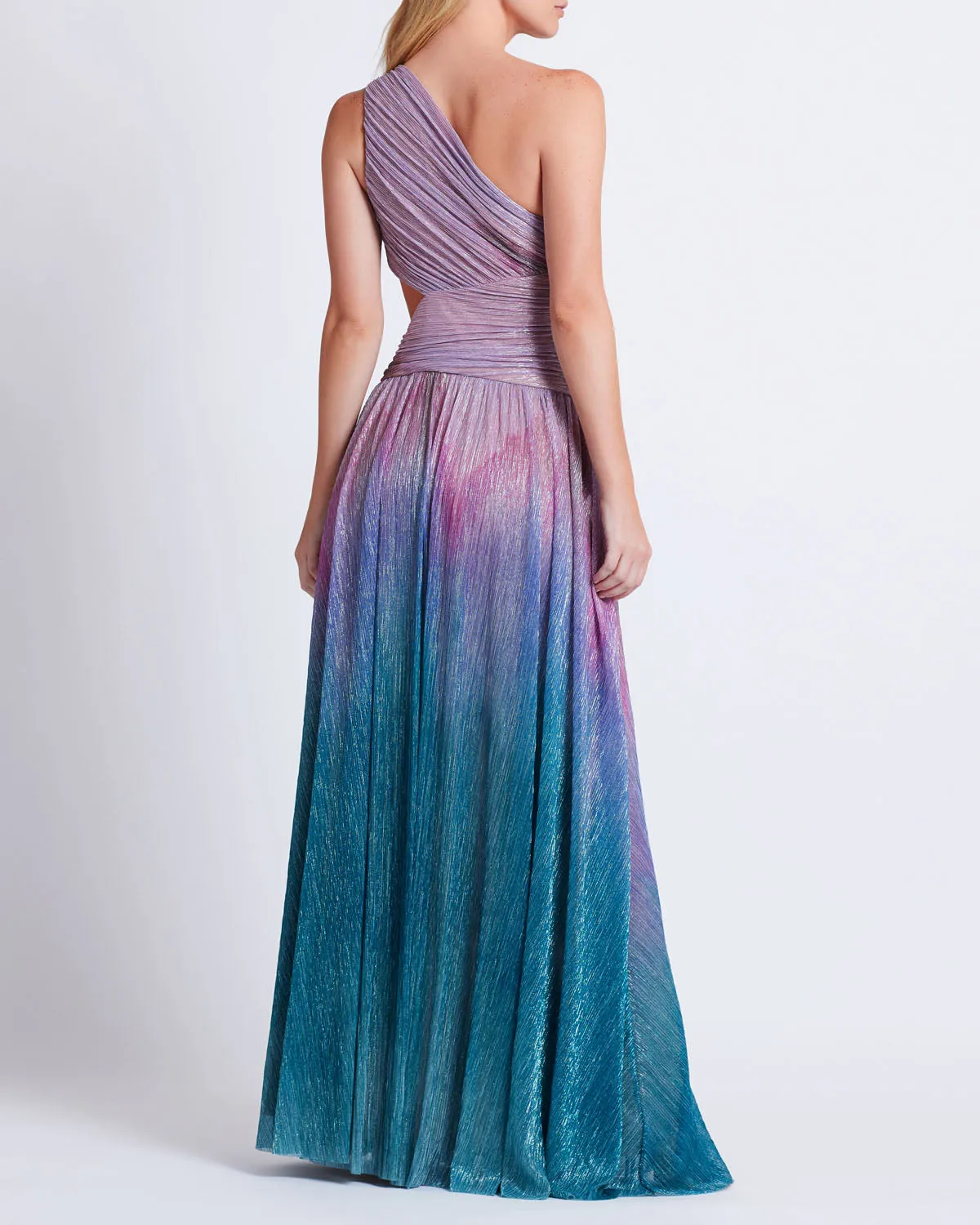 OMBRE ONE SHOULDER MAXI DRESS