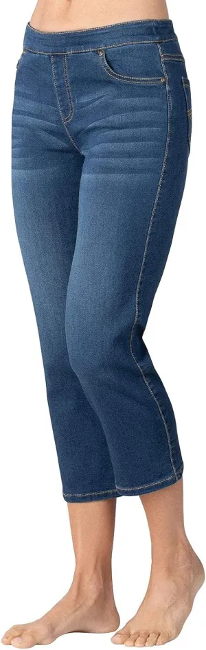 PajamaJeans Women's Capri Jeans for Summer - Pull on Capris - Womens Casual Pedal Pushers