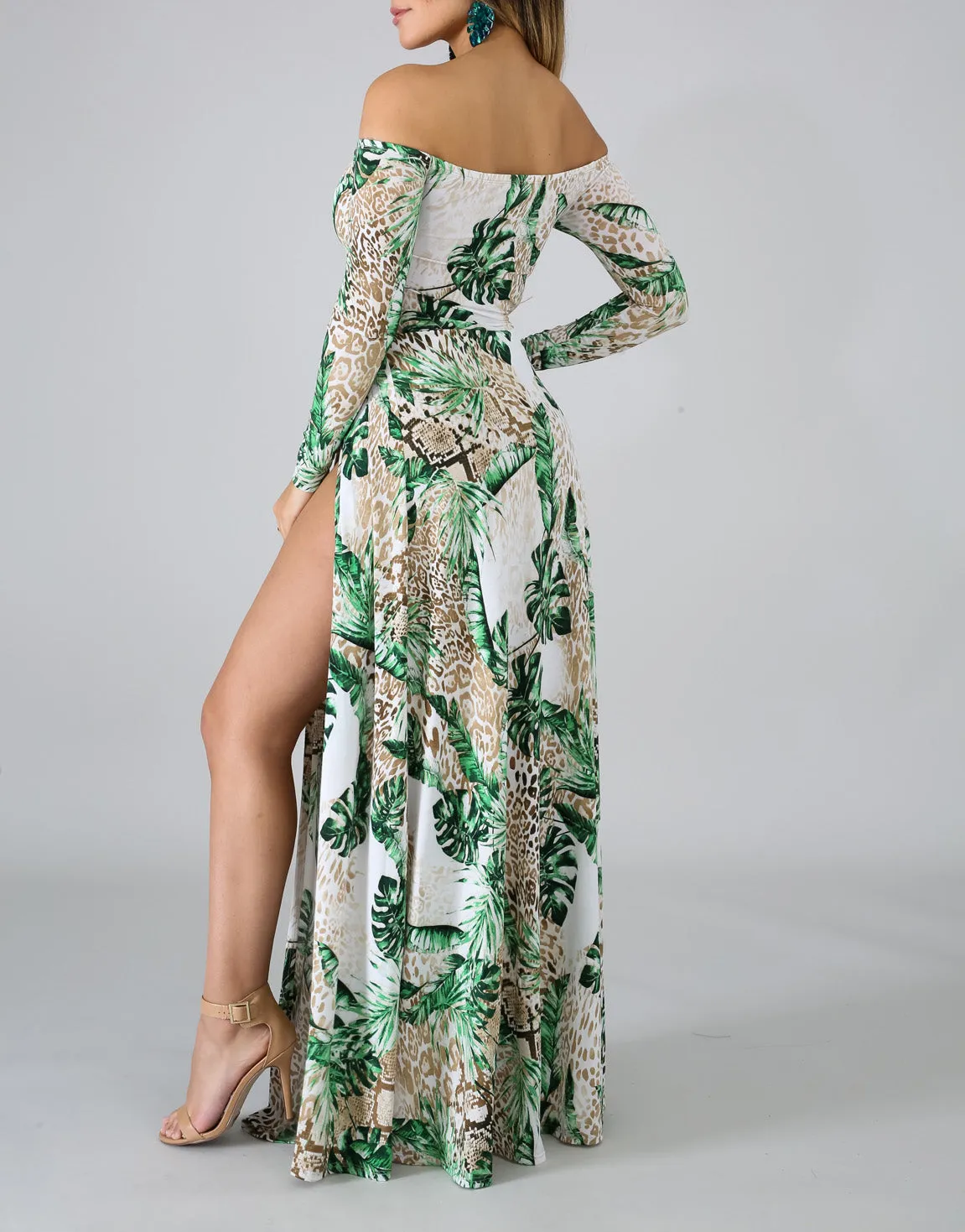 Palms Slit Maxi Dress