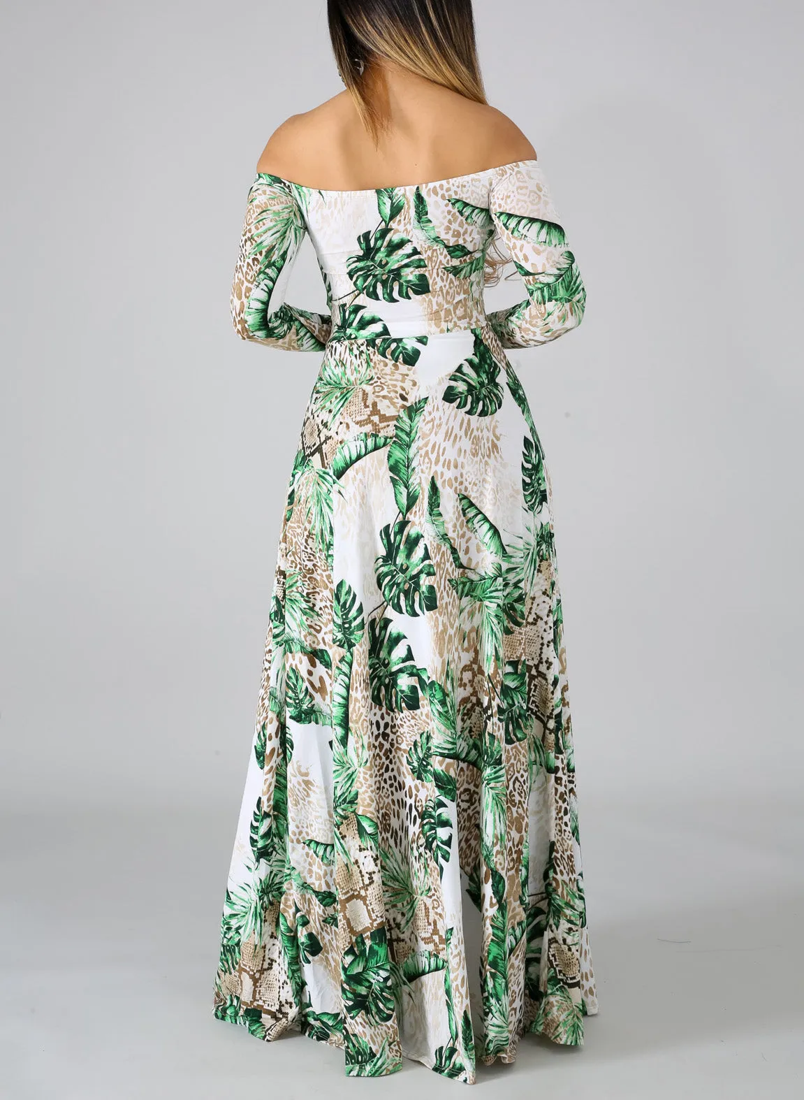 Palms Slit Maxi Dress