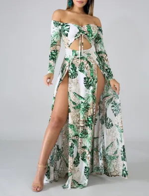 Palms Slit Maxi Dress