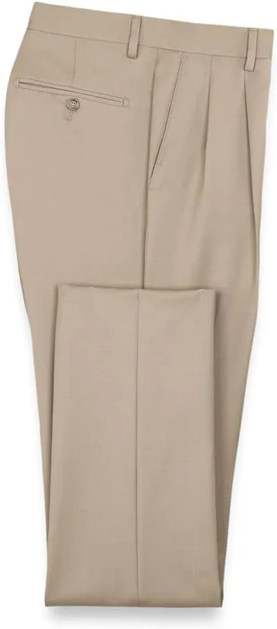 Paul Fredrick Men's Wool Gabardine Pleated Pants