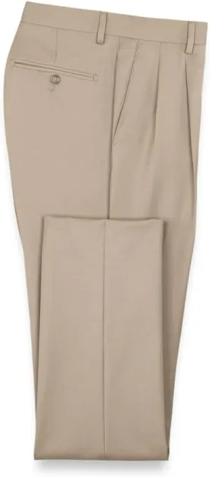 Paul Fredrick Men's Wool Gabardine Pleated Pants