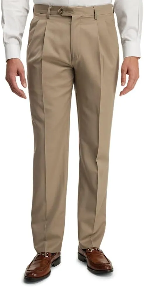Paul Fredrick Men's Wool Gabardine Pleated Pants