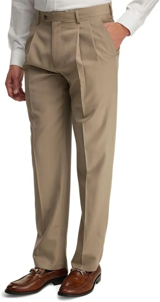Paul Fredrick Men's Wool Gabardine Pleated Pants