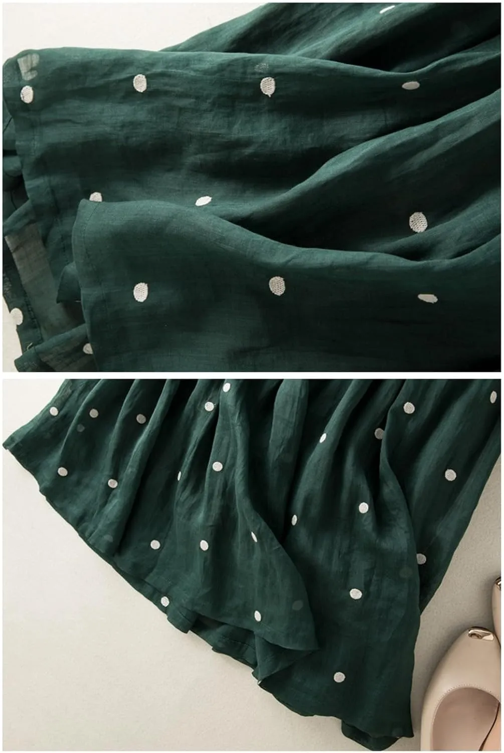 Polka Dot Tulle Skirts for Women 2025 Summer Drawstring High Waisted Elegant Flowy A-Line Swing Pleated Boho Midi Long Skirt
