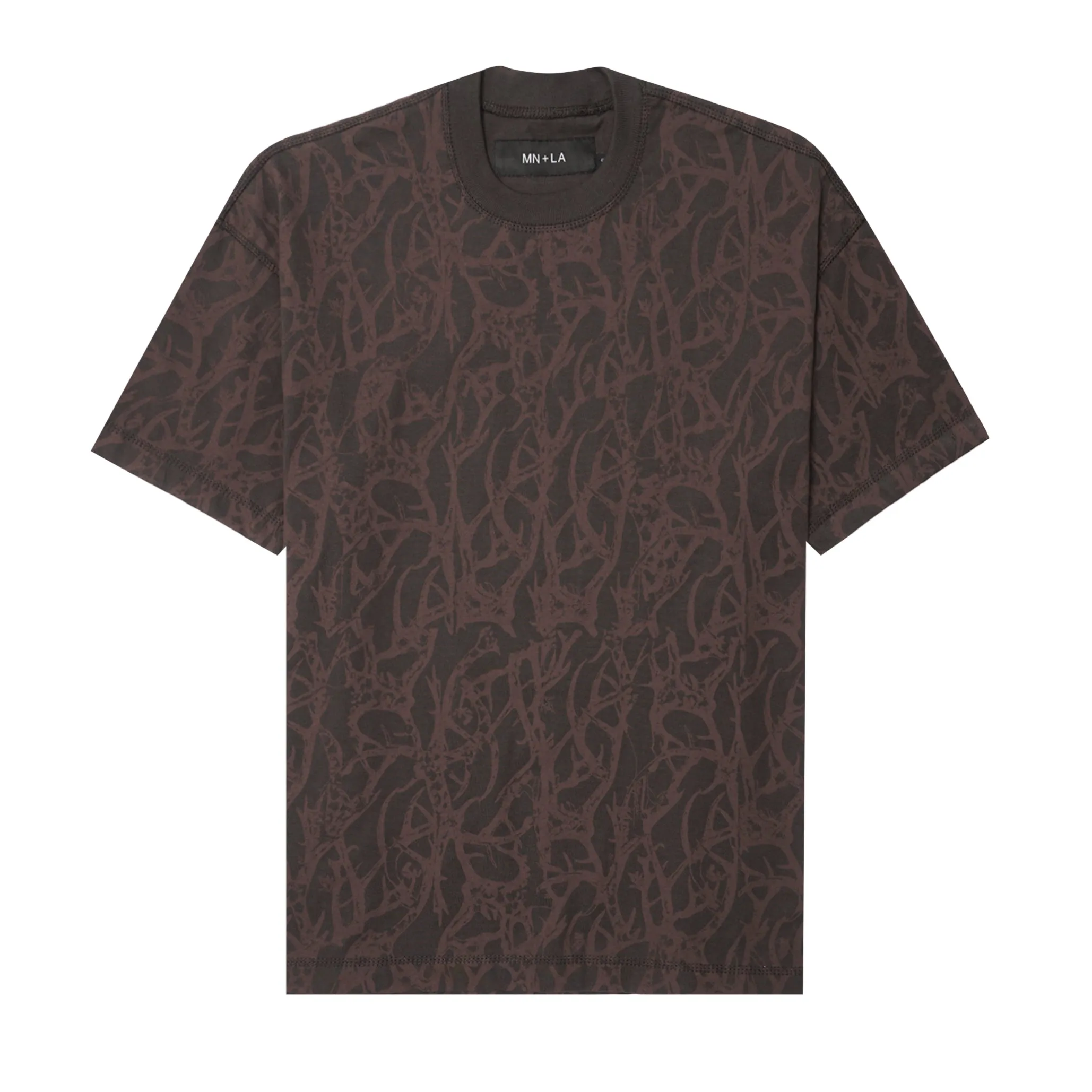 "VINES AND THORNS" BOX TEE IN CHARCOAL GREY