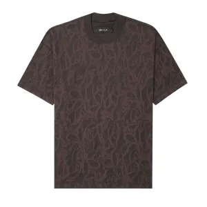 "VINES AND THORNS" BOX TEE IN CHARCOAL GREY