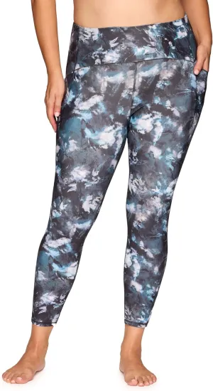 RBX Women's Plus Size Legging, Quick Drying Printed Workout Leggings for Women Opaque High Waisted Yoga Legging with Pockets