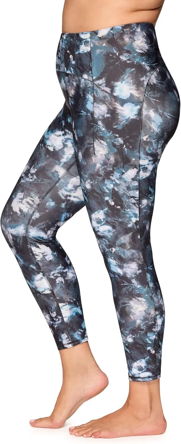 RBX Women's Plus Size Legging, Quick Drying Printed Workout Leggings for Women Opaque High Waisted Yoga Legging with Pockets