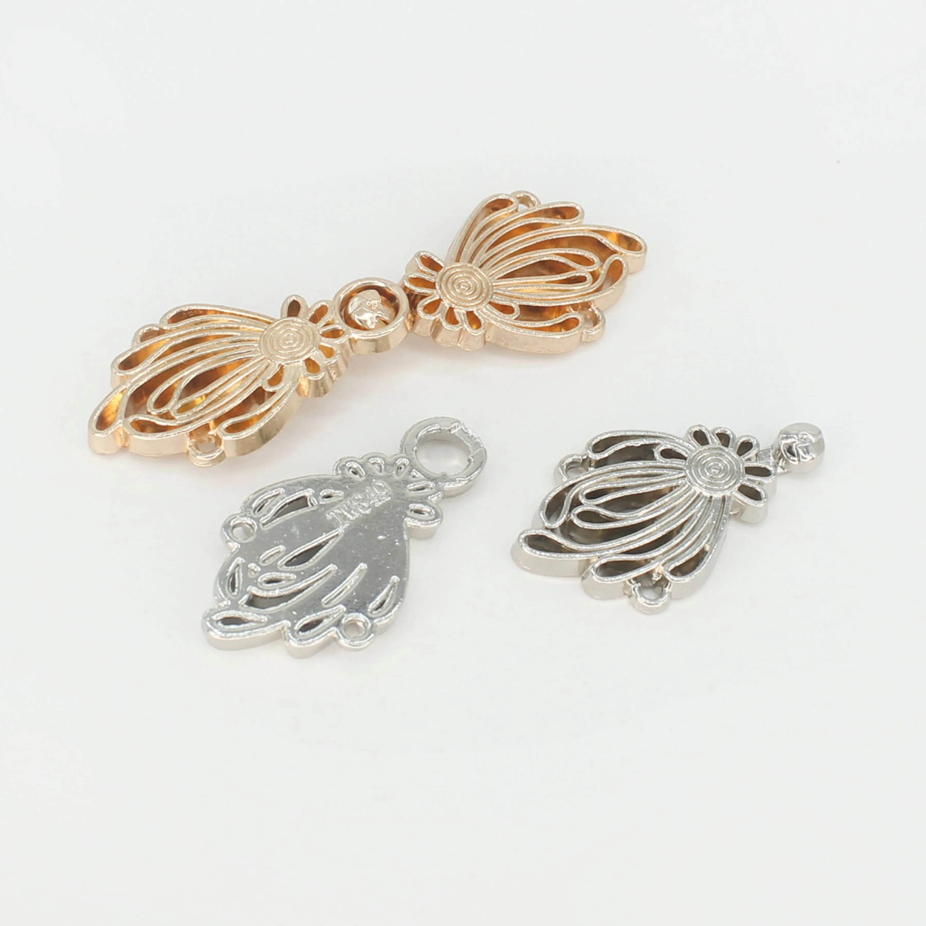 Ribbon Riches Frog Closure Metal Buttons