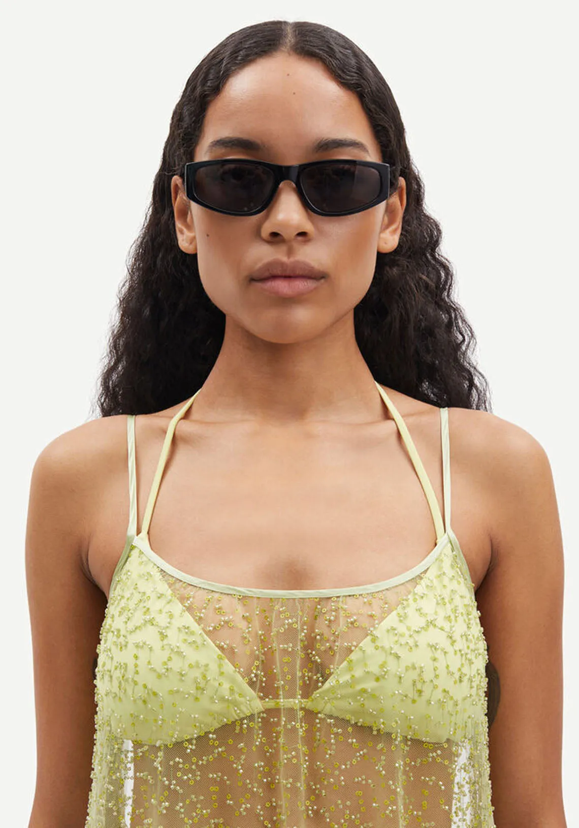 SAMALLY DRESS GREEN SHEEN