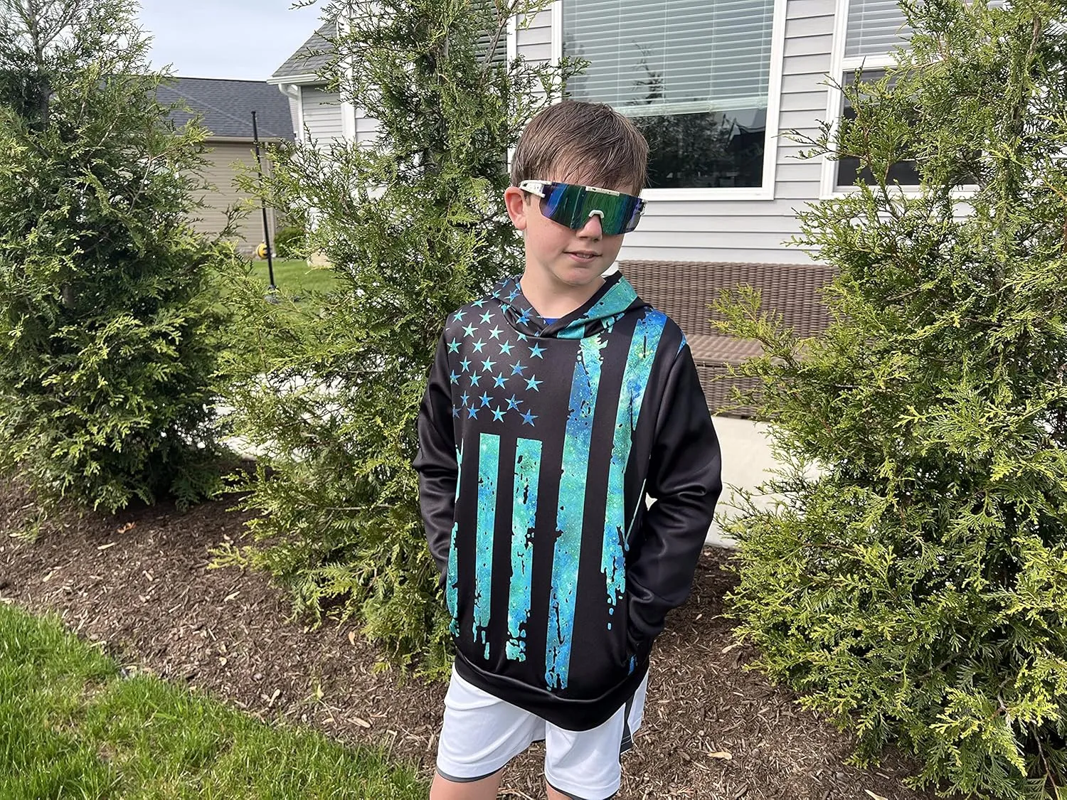 SAYM Teen Boys' Galaxy Fleece Sweatshirts Pocket Pullover Hoodies 4-16Y