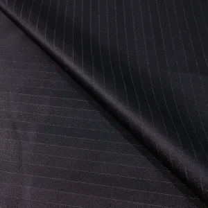 Shiny Charcoal Stripes Gessato Marrone Acetate & Cotton Formal Dinner Jacket Ariston Fabric