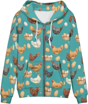 Showudesigns Zip Up Women's Hoodies & Sweatshirts XS-5XL