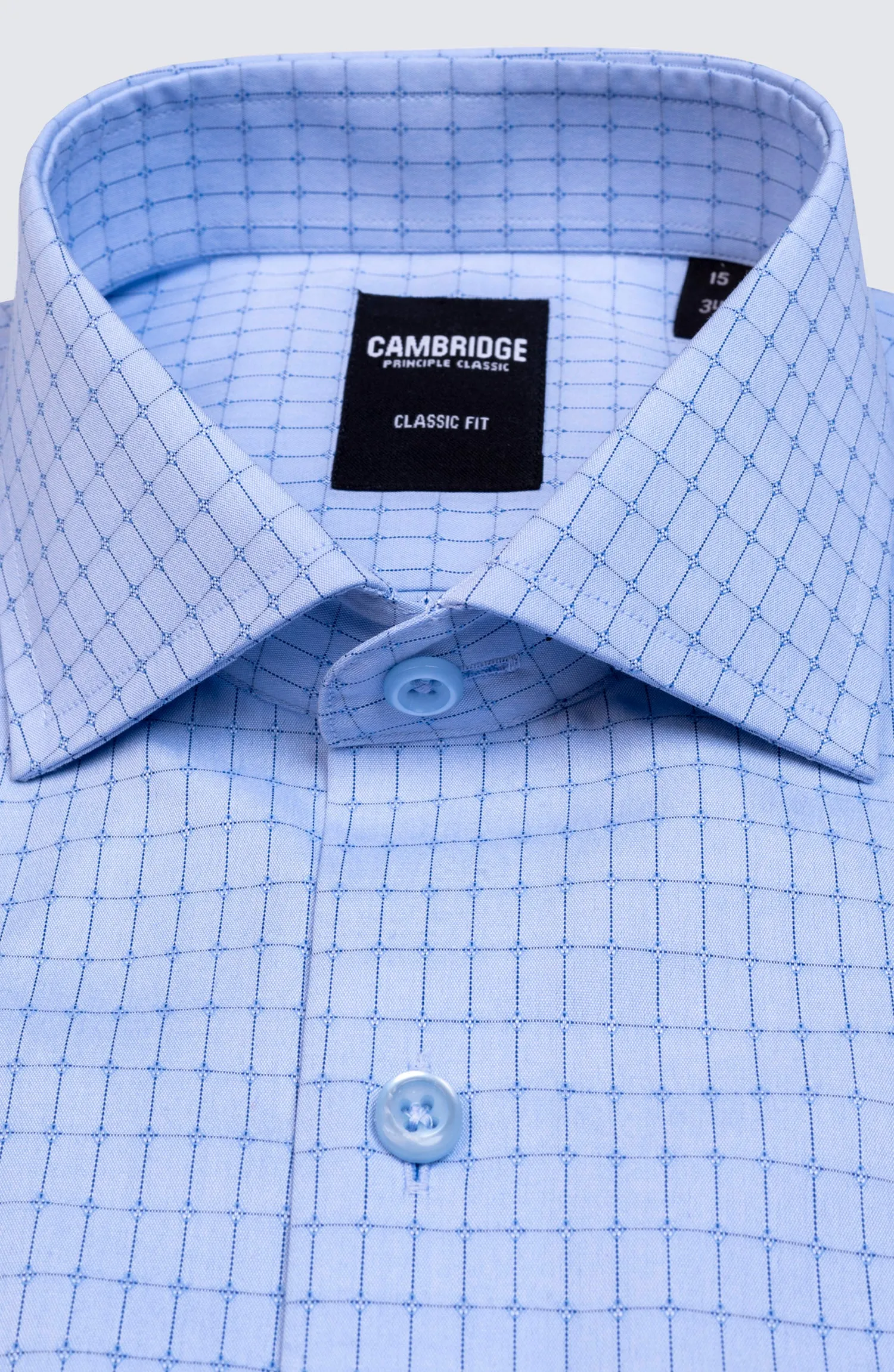 Sky Blue Windowpane Dobby Shirt