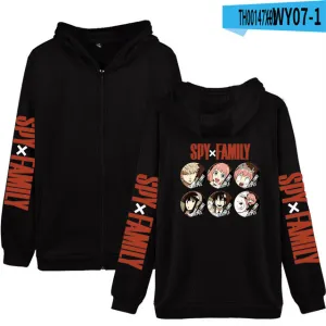 SPY x FAMILY Hoodies Anime Casual Hoodies Hooded Zipper Sweatshirts