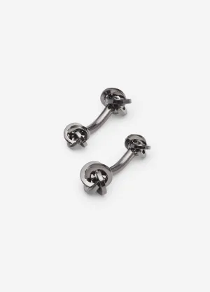 Twisted Knot Cufflinks Gunmetal
