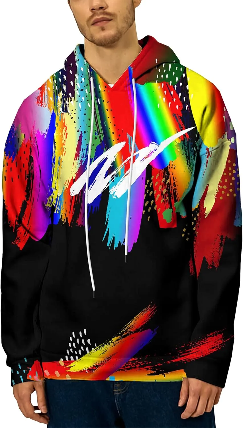 Unisex 3D Printed Hoodies Graphic Pullover Hooded Sweatshirt for Men Women