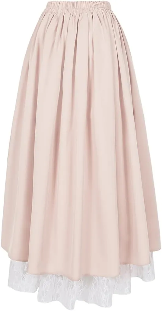 Victorian Renaissance Style Skirt Women's Long Skirt Double Layered Maxi Long Skirt