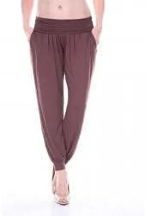 White Mark Harem Pants, Chocolate - Extra Large
