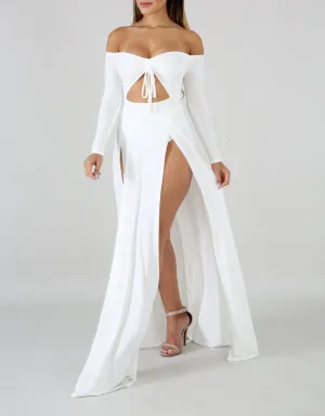 White Slit Maxi Dress
