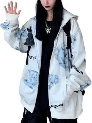 Women Men Y2K Anime Hoodie Kawaii Gothic Harajuku Alt Aesthetic Grunge Punk Cute Japanese Dark Academia Top Pullover