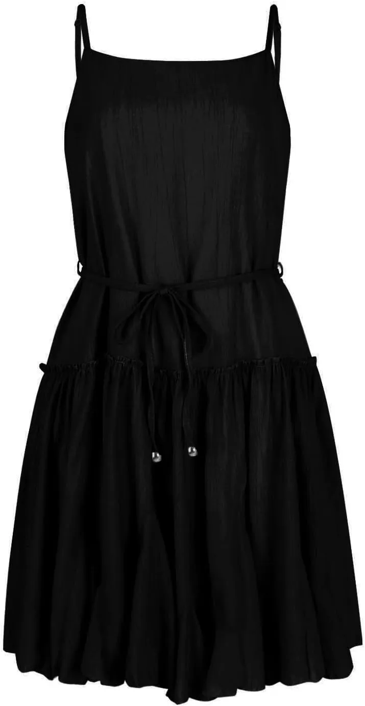 Women Swimwear Sundress Modest Swim Mini Camisole Skirt Dress Waist Tiered Ruffle Casual Suit Trendy Beach Summer