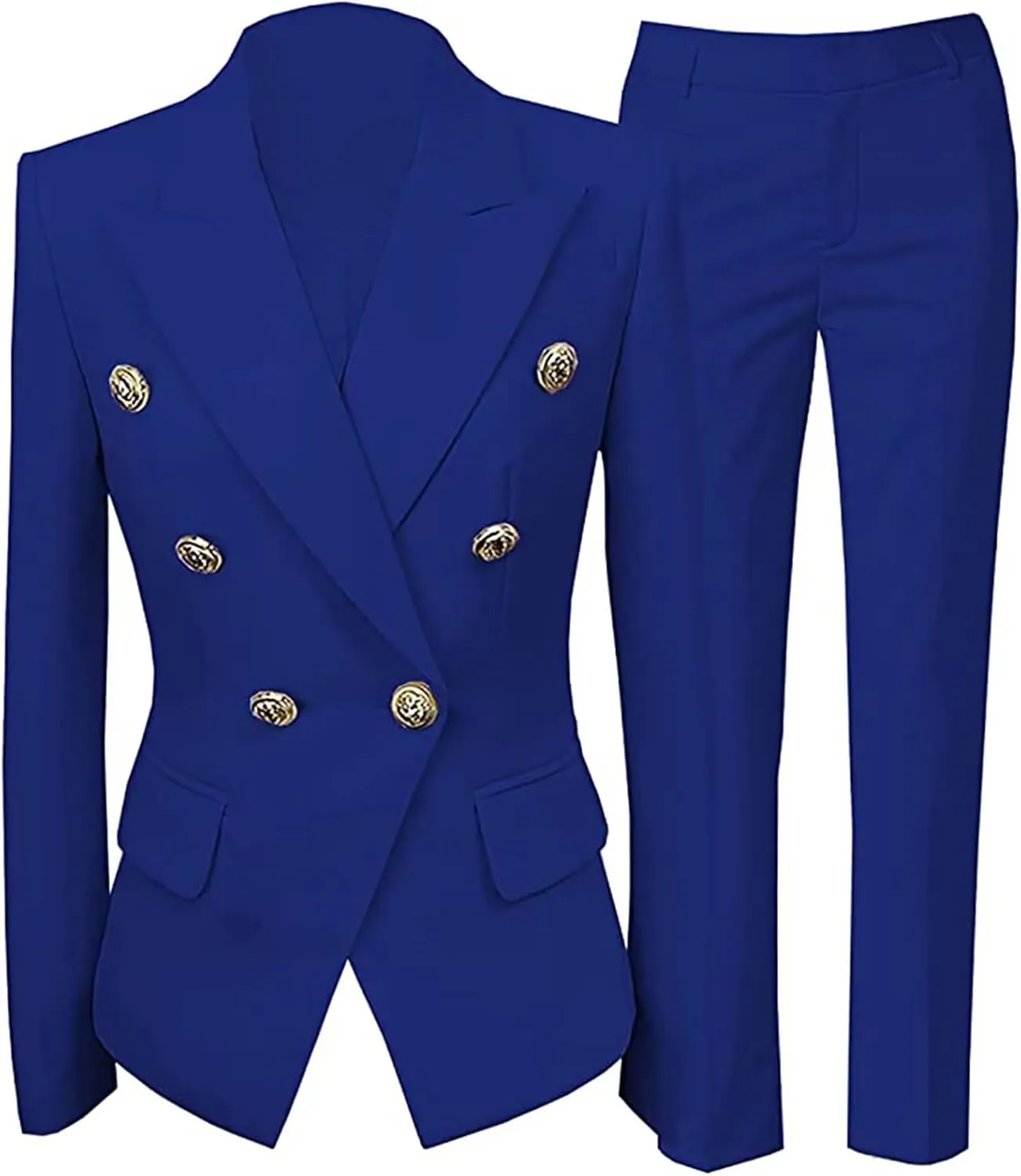 Women's 2 Piece Suit Notched Lapel Pants Suits Set for Women Business Casual Office Work Tuxedo Blazer Pants Set
