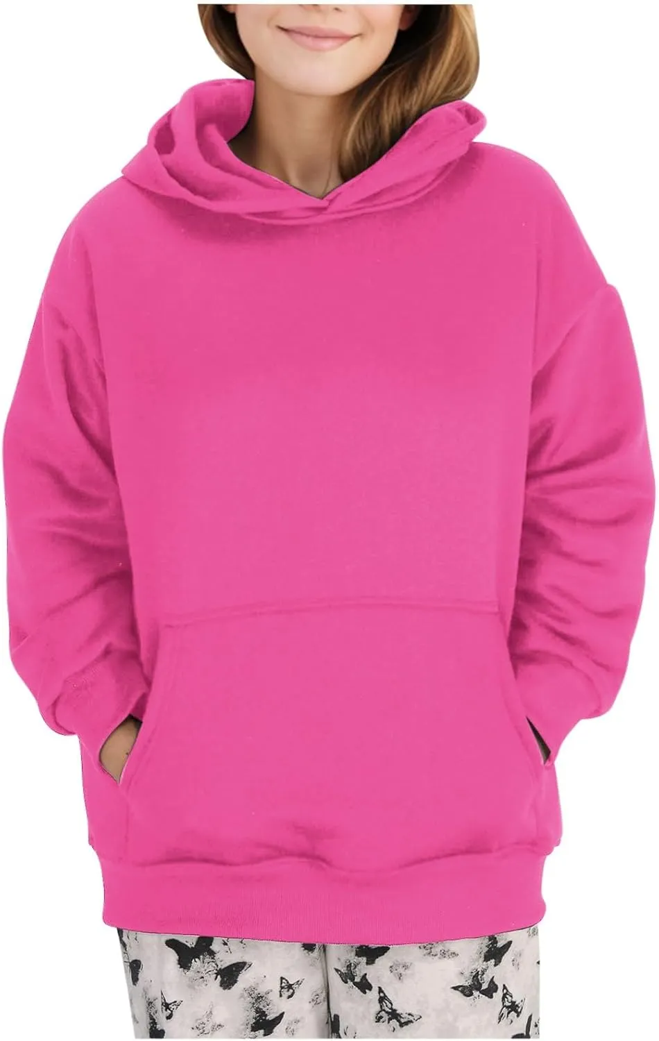 Women's 2024 Fall Oversized Hoodies Long Sleeve Pullover Sweatshirt Trendy Y2k Outfits Preppy Clothes with Pocket
