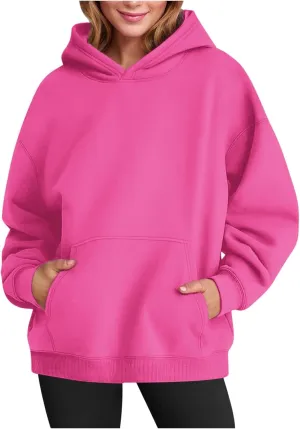 Women's 2024 Fall Oversized Hoodies Long Sleeve Pullover Sweatshirt Trendy Y2k Outfits Preppy Clothes with Pocket