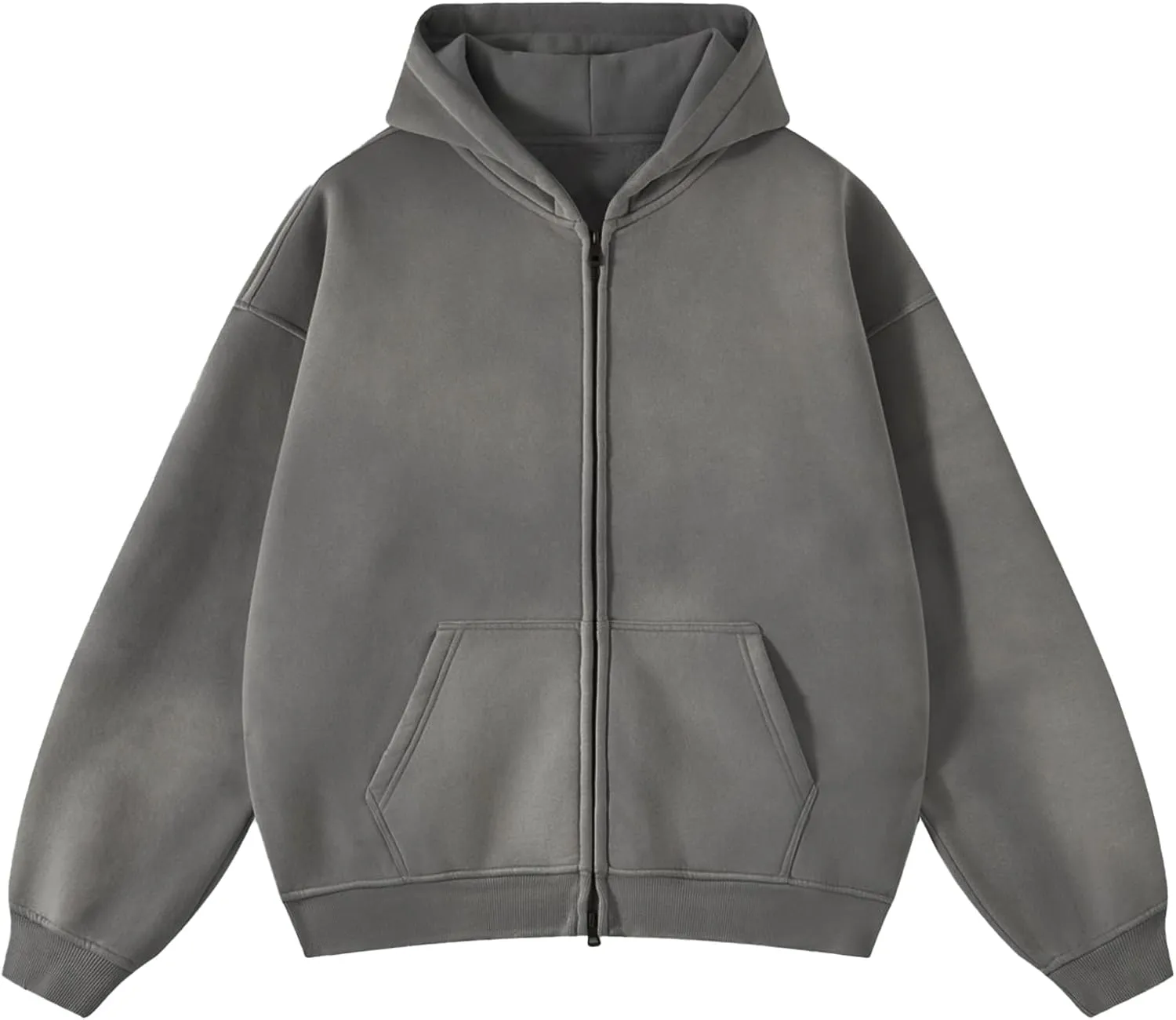 Womens and Mens Zip Up Hoodies Long Sleeve Fall Oversized Sweatshirts Acid Wash Y2K Jacket with Pockets