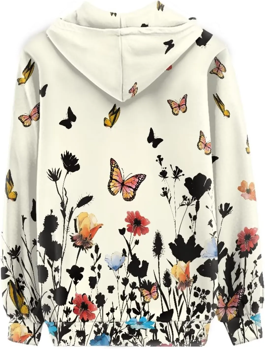 Women's Full Zip Long Sleeve Sweatshirts Casual Zip Up Hoodie Drawstring Y2K Teen Girls Hoody