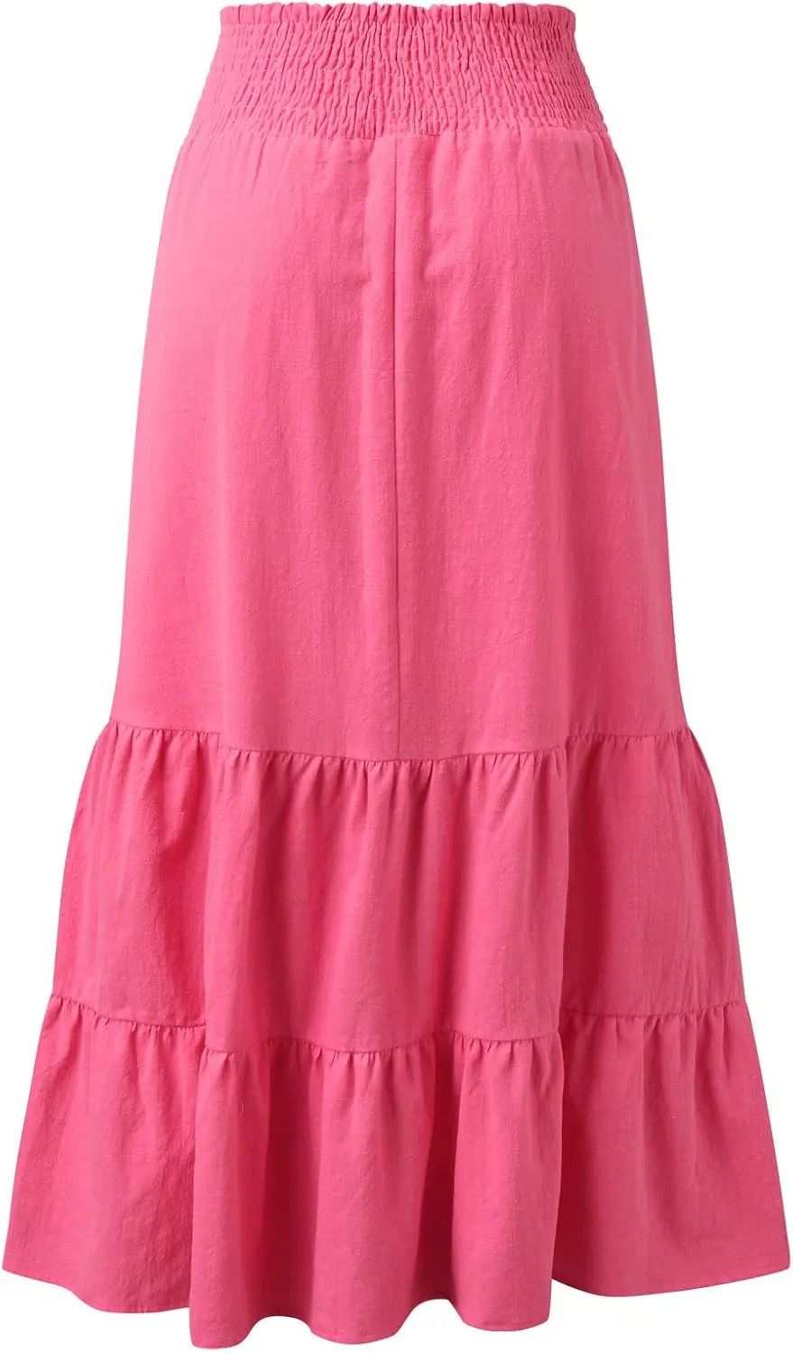 Womens High Waist Skirt Womens Skirts Pleated A-Line Swing Skirt Vintage Irregular Midi Skirts Ruffle Layered