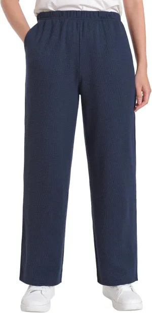 Women's Petite Length Lounge Pants Wide Leg with Pockets