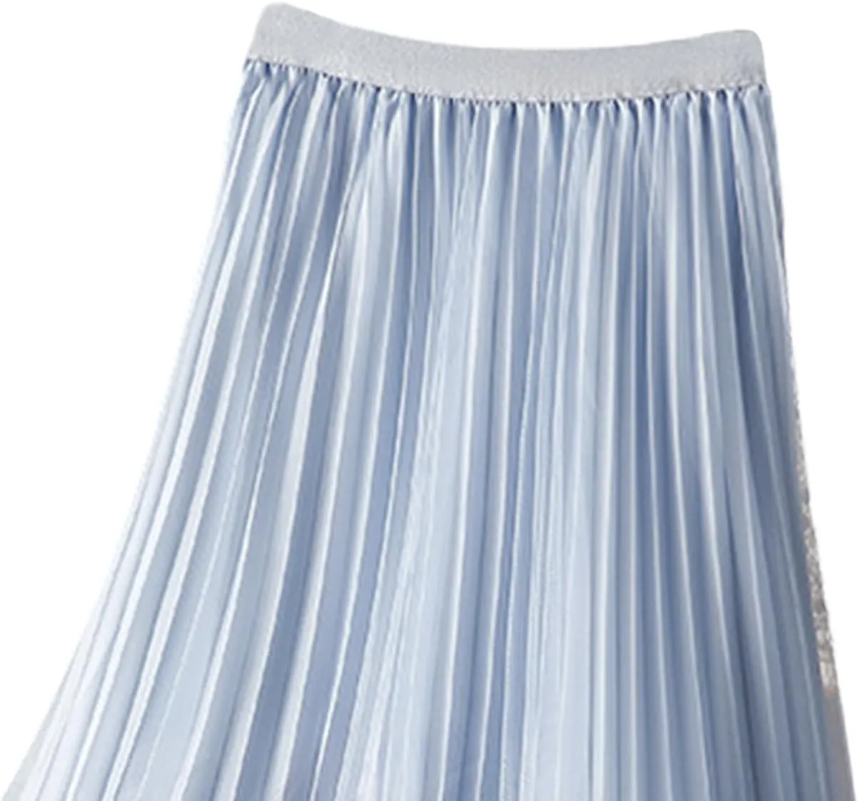 Womens Pleated Midi Skirt Tulle Tutu Graphic Print Elastic Waist A-Line Mesh Summer Long Flowy Skirts