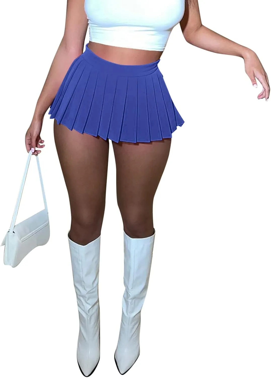 Women's SkirtsWomen's Pleated Mini Skirts Sexy Club High Wiast Stretchy Tennis Skater Midi Skirts for Women High