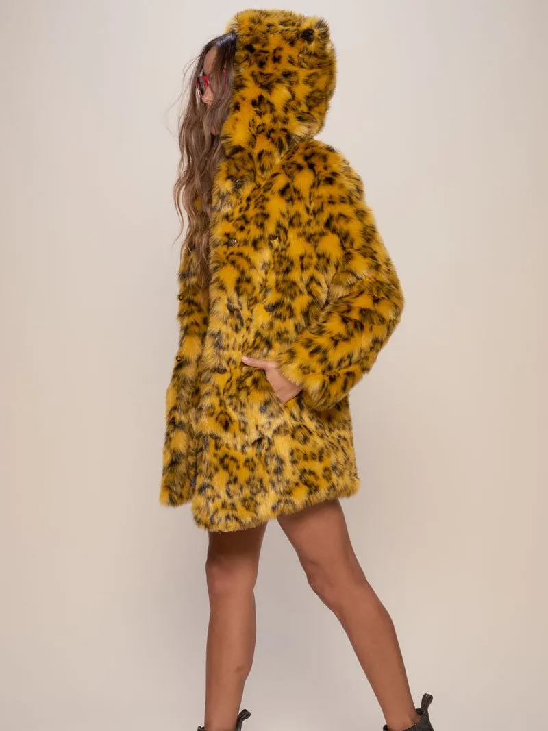 Yellow Cheetah Classic Faux Fur Coat | Women's
