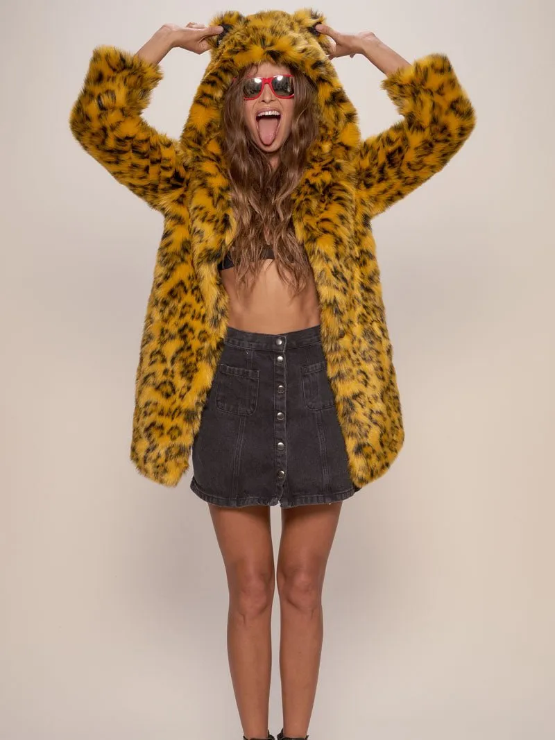 Yellow Cheetah Classic Faux Fur Coat | Women's