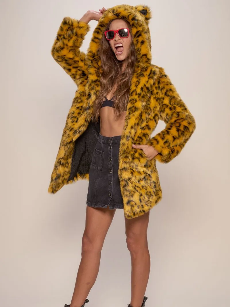 Yellow Cheetah Classic Faux Fur Coat | Women's