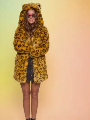 Yellow Cheetah Classic Faux Fur Coat | Women's
